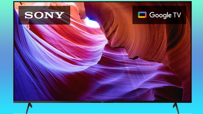 Sony X85 TV on a gradient background.