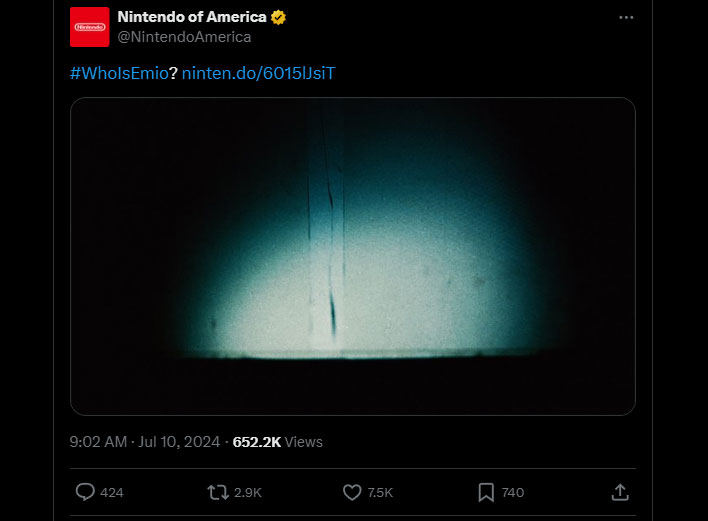 Nintendo's Smiling Man post on X/Twitter.