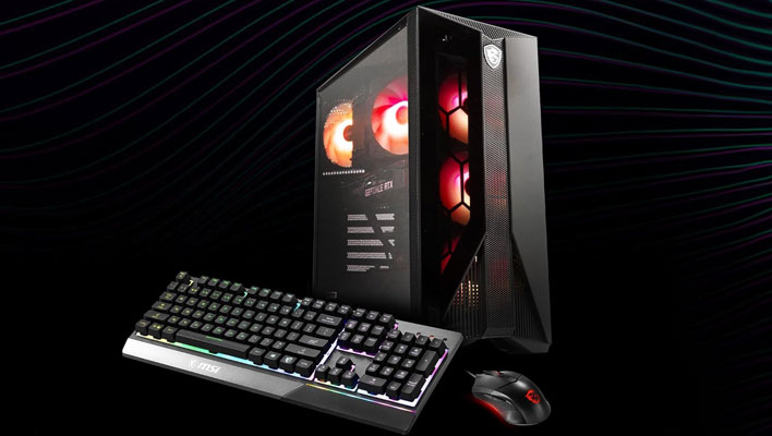 MSI Aegis Z6 gaming desktop with keyboard and mouse.