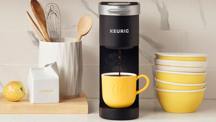 Keurig K-Mini coffee maker on a countertop.