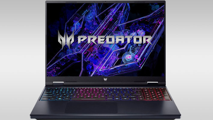 Acer Predator laptop on a gray gradient background.
