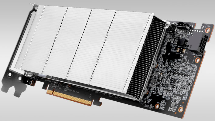 Rear angled view of ASRock's Radeon RX 7900 XTX Passive graphics card.