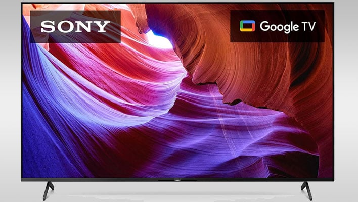 Sony TV on a gray gradient background.