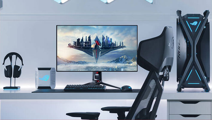 ASUS monitor on a desk.