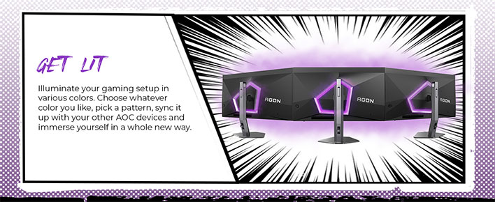 Cartoonish image of the rear of the AOC Agon Pro AG276QZD2 monitor.