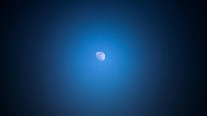 blue moon in clouds