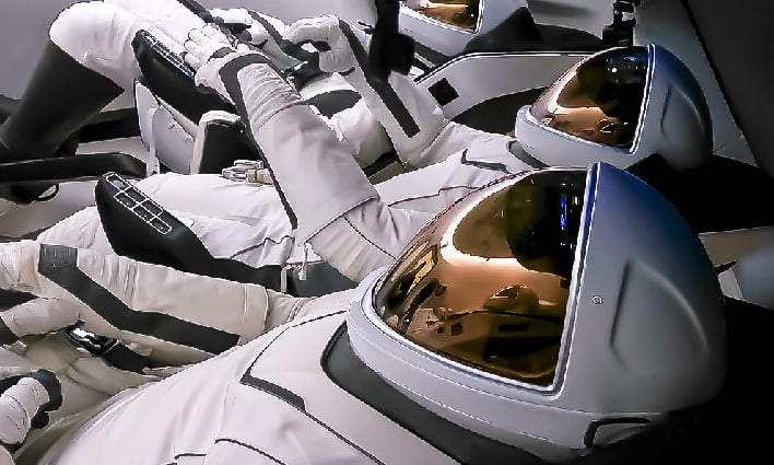 polaris dawn crew in spacesuits