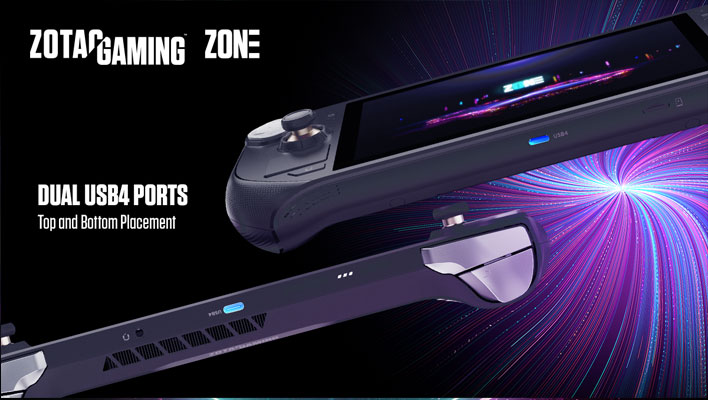 Banner image showing off USB4 ports on Zotac's Zone gaming handheld.
