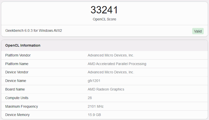 Geekbench Rdna4 score