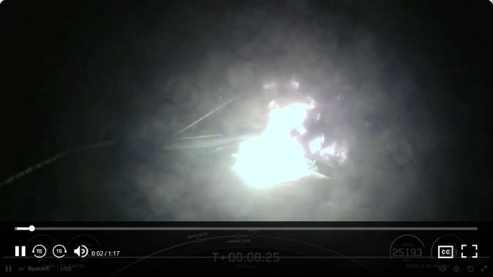 spacex falcon 9 booster fire