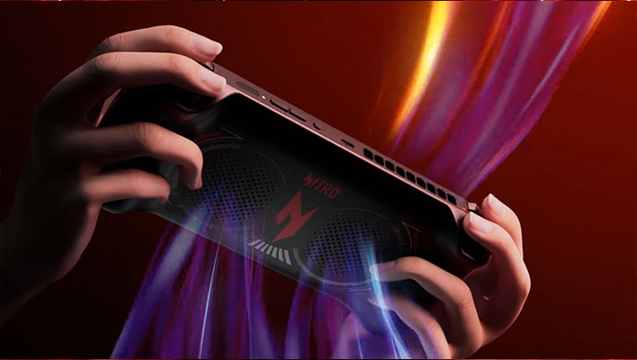 Rear view of the vents on Acer's Nitro Blaze 7 gaming handheld.