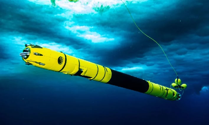 Image of the glacier exploration team's Icefin robot