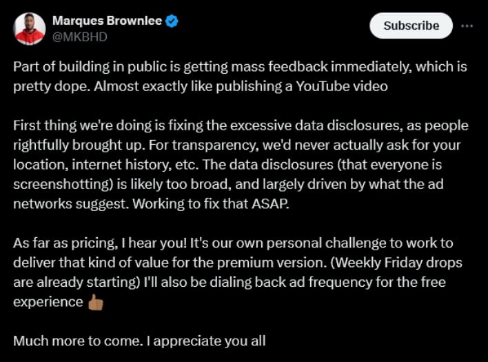 mkbhd panels app tweet