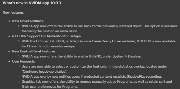 whats new in nvidia app