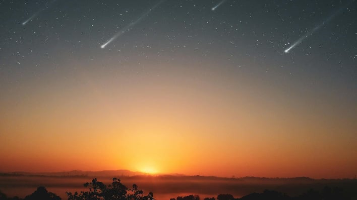 hero shooting stars in night sky