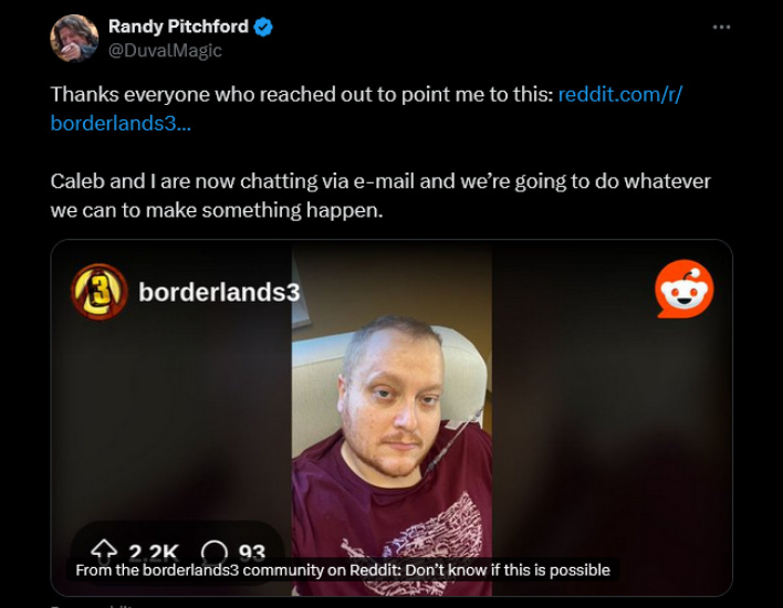 randy pitchford x tweet