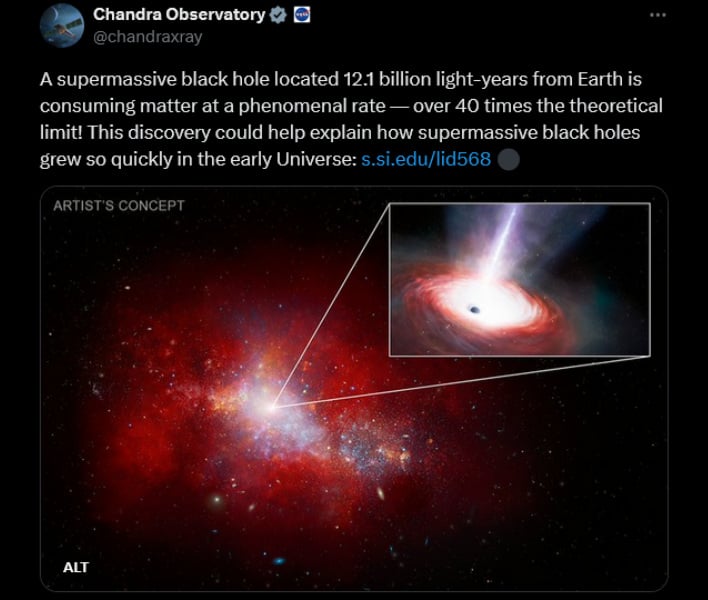 chandra black hole tweet