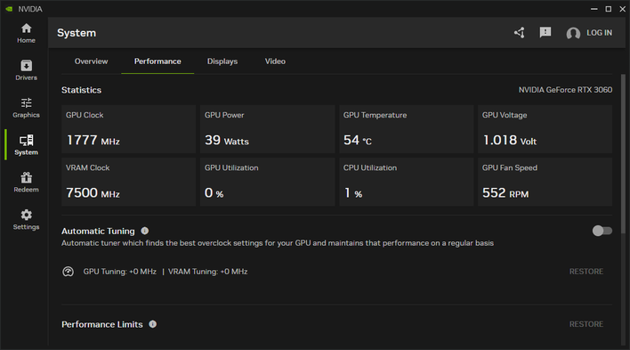 nvidia app monitoring