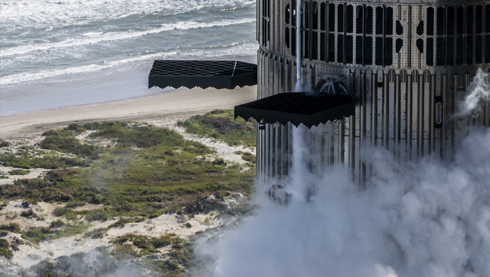 Smoke coming from SpaceX's Starship.