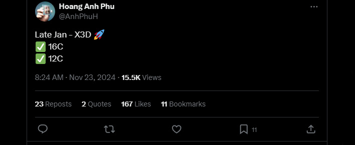 Post on X/Twitter about more Ryzen X3D models.