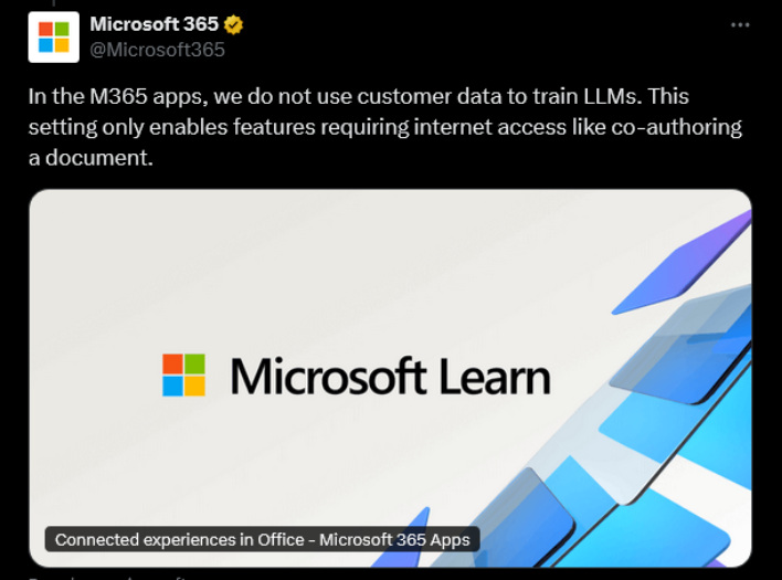 microsoft tweet ai scraping