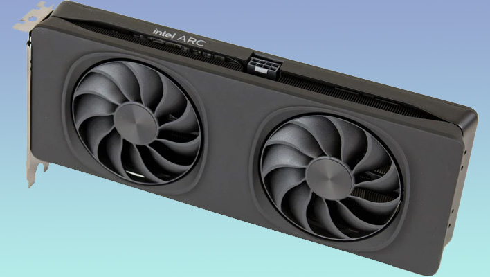 Intel Arc B580 on a blue gradient background.