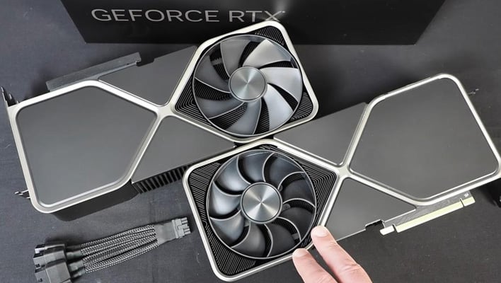 Two GeForce RTX graphics cards.