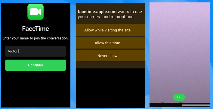 body join facetime on Android windows PC device