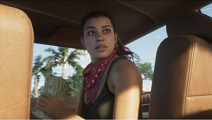 Screenshot of the female protagonist in the Grand Theft Auto VI trailer.
