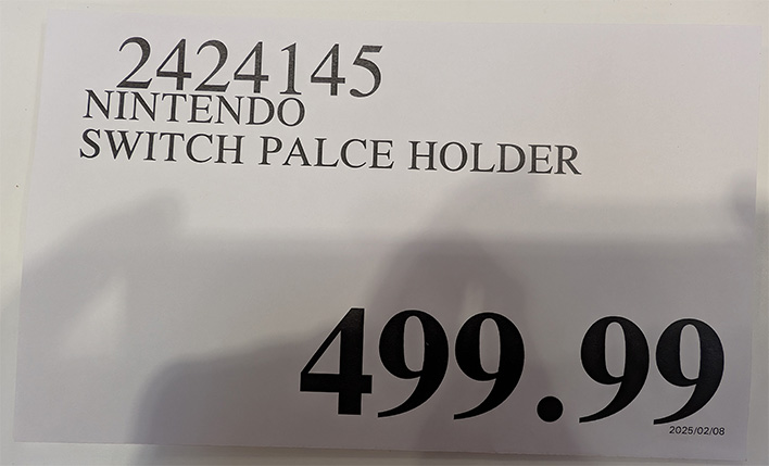 Nintendo Switch pricing place holder at Costco.