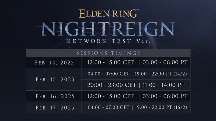 nightreign network test times