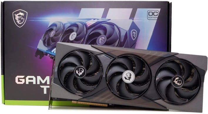 Khand geor RTTX 5070 TI in front of an old box.