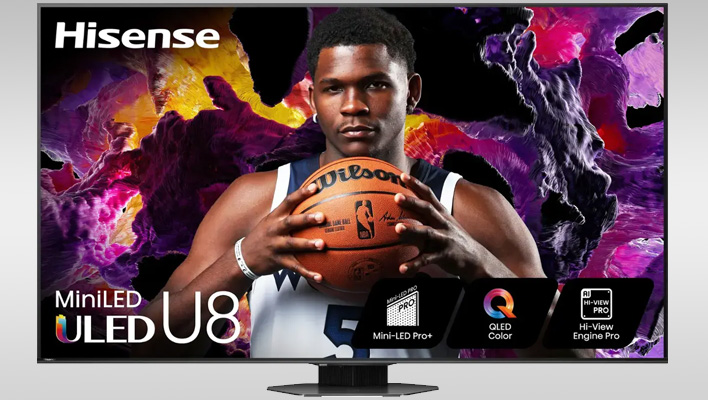 Hisense U8 mini LED TV.