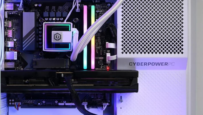 Rendu interne en gros plan d'un bureau Cyberpower PC Xtreme VR.