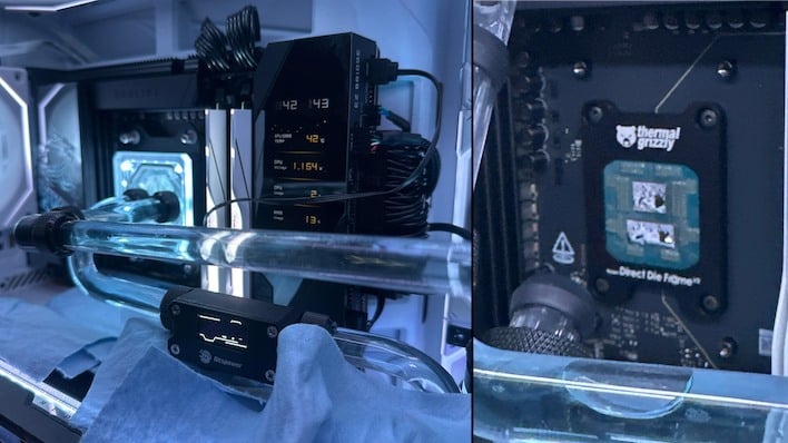 Ryzen 9 9950X3D Delidded With Clothes Iron And Fishing Line Flirts With 6GHz