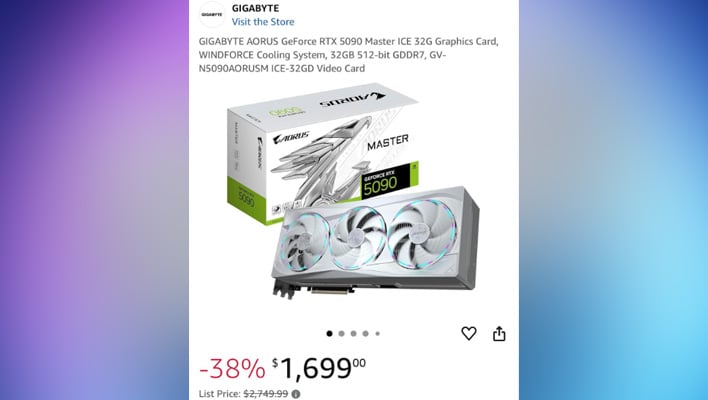 Fake listing on Amazon for a Gigabyte Aorus GeForce RTX 5090 priced at $1,699.
