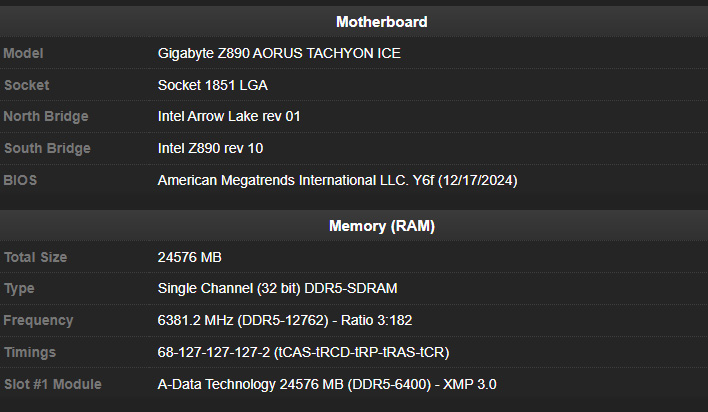 HWBOT screenshot showing Adata's XPG memory specs.