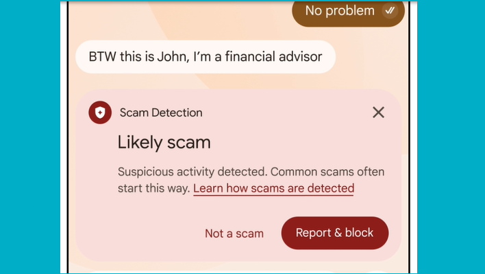 body scam detection Google Messages