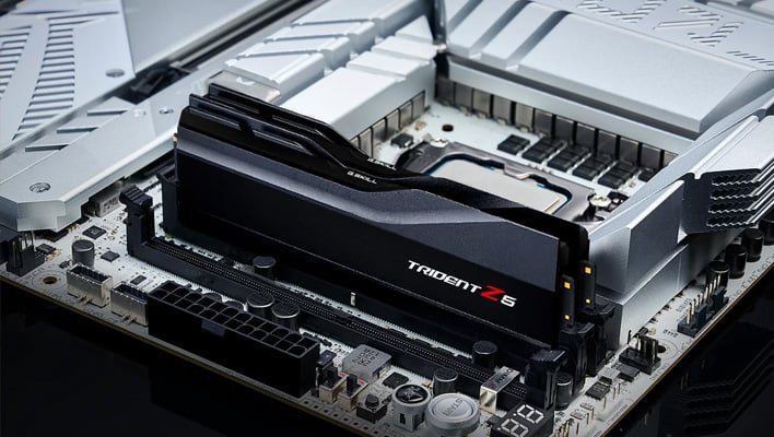 G.Skill Trident Z5 DDR5 memory installed in an ASUS motherboard.