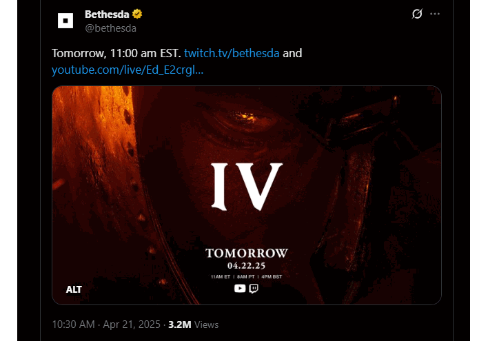 bethesda tweet