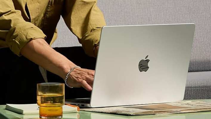 Apple MacBook Pro on a tabletop.