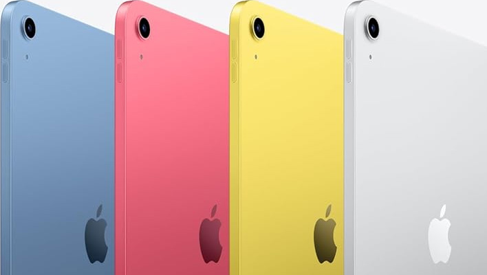 Closeup rear renders of Apple's 11-inch iPad in different colorways.