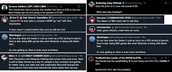 social media reactions xbox price hike