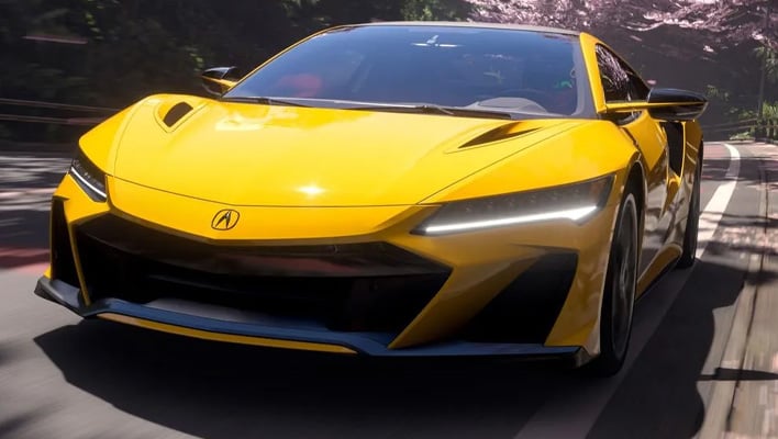 Closeup of an Acura NSX Type-S in Forza Motorsport.