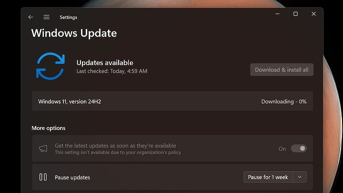 screenshot windows 24h2 mandatory news windows latest 2
