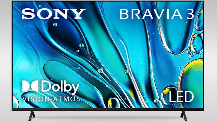 Sony OLED TV on a gray gradient background.