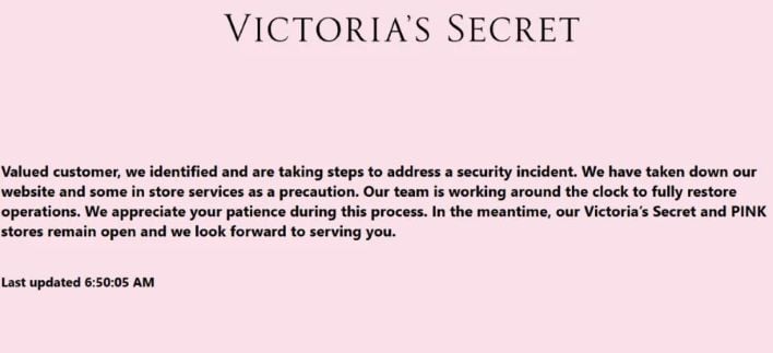victorias secret meessage