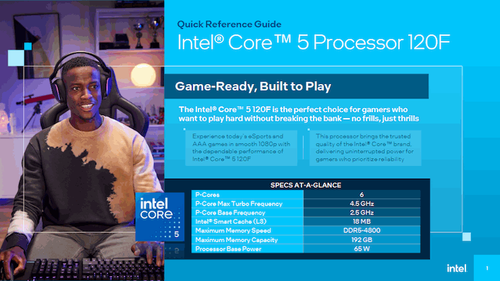 intel core 5 processor 120f slide leak