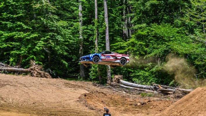 Watch C8 Corvette Go Airborne For 110 Ft In Wild Dukes Of Hazzard Stunt ...