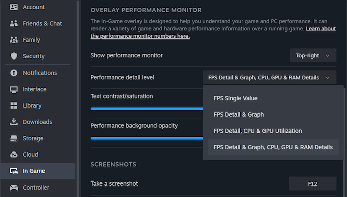 steam settings ingame